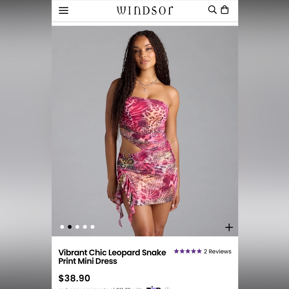 Windsor Vibrant Chic Leopard Snake Print Mini Dress